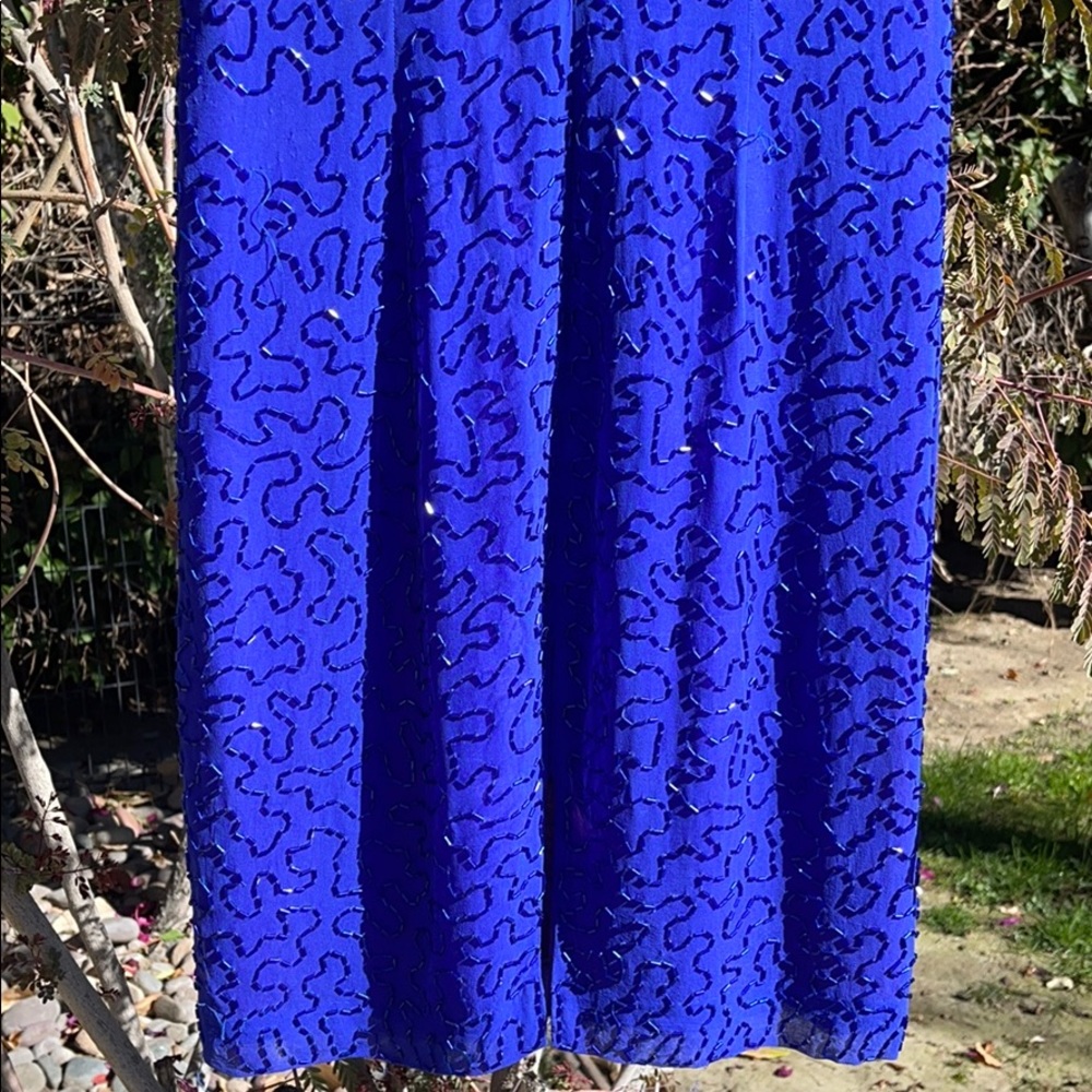 Royal Blue Sequence Evening Dress. Size 8. - Picture 8 of 10